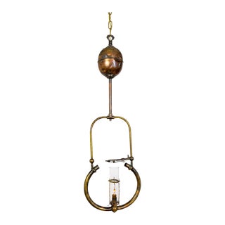 Early 20th Century Electrified Pressure Gas Pendant Lamp For Sale