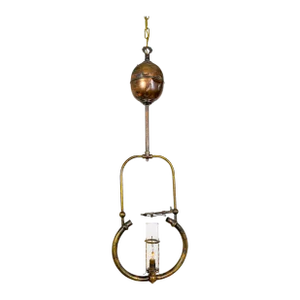 Early 20th Century Electrified Pressure Gas Pendant Lamp