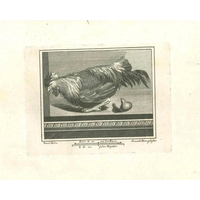 Ancient roman fresco, from the series "antiquities of herculaneum", is an original etching on paper realized by secondo de...