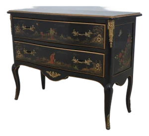 Century Chinoiserie Decorated 2 Drawer Commode