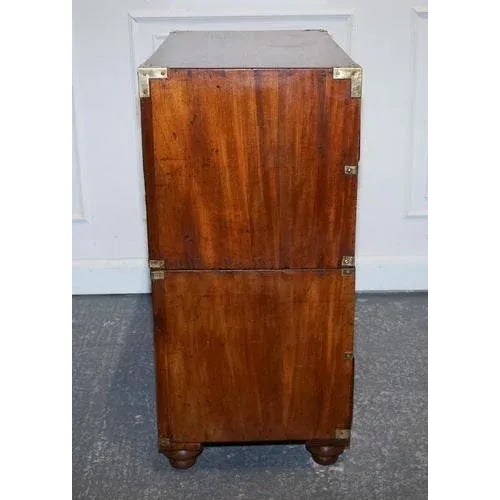 Antique Satinwood Military Campaign Chest of Drawers, 1800s For Sale - Image 11 of 18