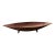 Tony Evans Design Group Vintage MCM India Brass & Burgundy Leaf-Shaped Pedestal Bowl For Sale