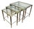 Vintage Hollywood Regency Brass and Glass Nesting Tables, 1950s, Set of 3 For Sale