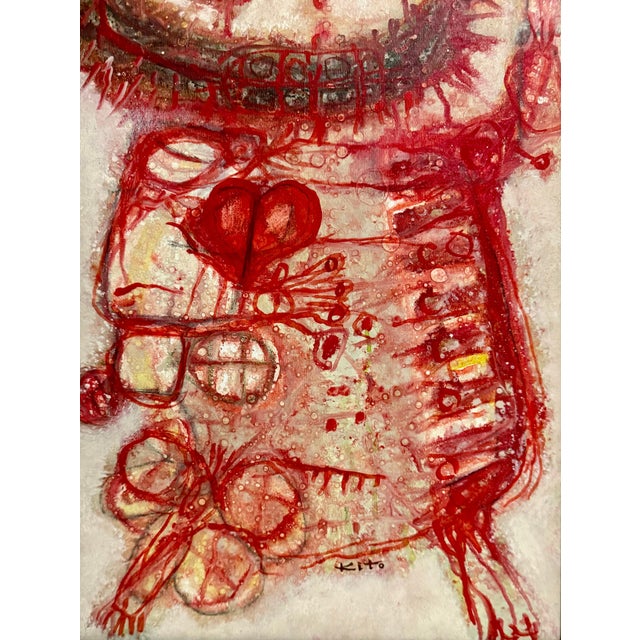 Akira Kito, Japanese, 1925-1994 Diable et Roge Oil on Canvas Titled, signed, and dated 1963 verso Hand signed lower center...