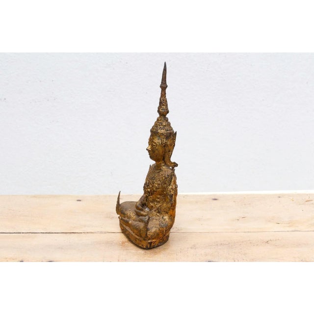 Golden Serenity, Antique Thai Meditation Figure For Sale In Los Angeles - Image 6 of 9