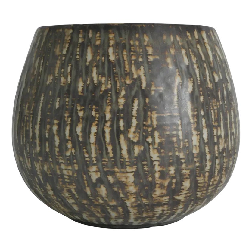 Mid-Century Modern Brown Stoneware Birka Rubus Vase by Gunnar Nylund ...