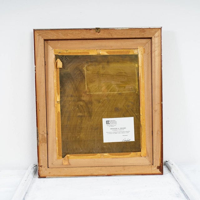 Unknown, Serigraphy Tribute to Titian, 2000s, Wood and Brass For Sale - Image 5 of 7