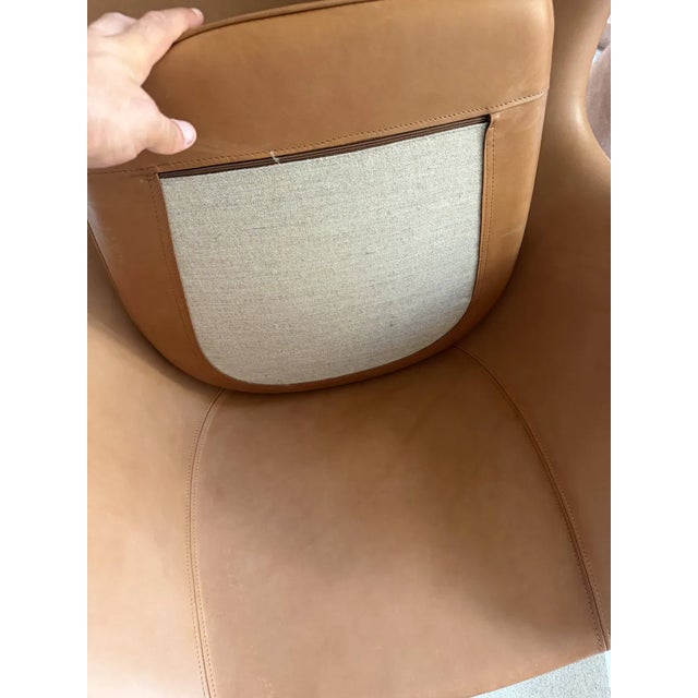 Fritz Hansen Egg Chair 07-'63 Cognac Camel Vintage Leather For Sale - Image 13 of 17