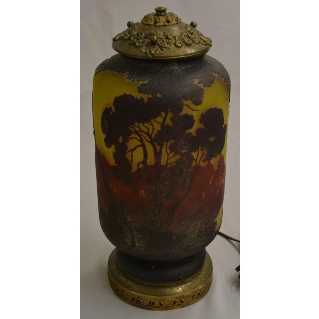 Muller Frères Early 20th Century Signed Muller Freres Luneville Table Lamp For Sale - Image 4 of 5