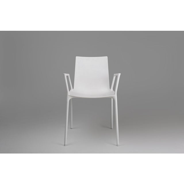 2000 - 2009 Vintage White Design Chair with Armrests, Belgium, 2000s For Sale - Image 5 of 11