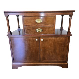 Mid-Century Heritage Henredon Mahogany Rolling Dry Bar Server For Sale