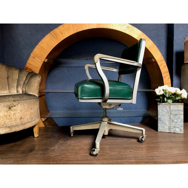 1950s Vintage Beefy Steelcase Banker Rolling Desk Chair Chairish