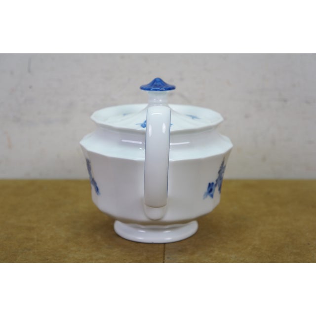 Mid 20th Century Denmark Royal Copenhagen 8503 Blue Flower Teapot Tea Coffee Pot Pitcher 9" For Sale - Image 6 of 15
