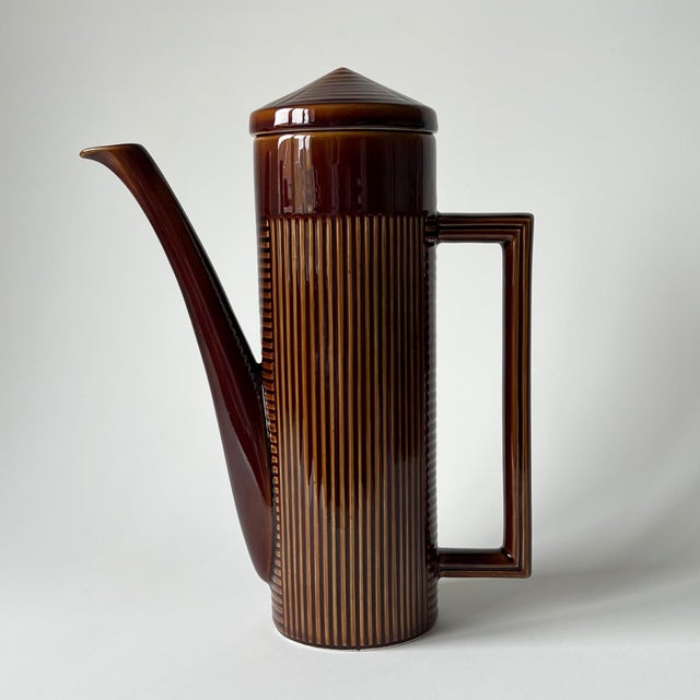 Vintage Tiko Brown Ceramic Coffee Set, 1960s, Set of 13 For Sale - Image 4 of 18