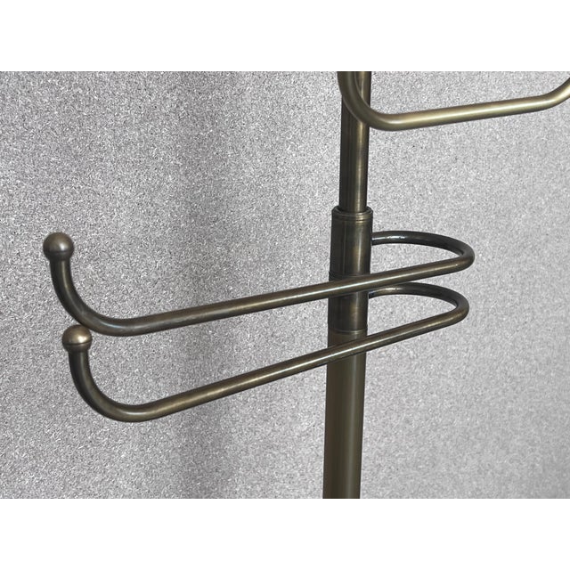 French Art Deco Gentleman’s Floor Standing Brass Suit Hanger or Dumb Valet For Sale - Image 6 of 9