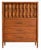 Mid-Century Modern Vintage Mid Century Modern Kent Coffey Lowboy & Highboy Dresser Set. Sculpted Geometric Doors, Attributed For Sale - Image 3 of 3