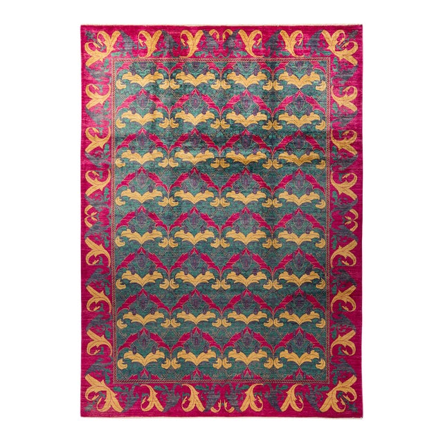 Arts & Crafts Collection Hand-Knotted Wool Area Rug - 9' 1" X 12' 0" For Sale