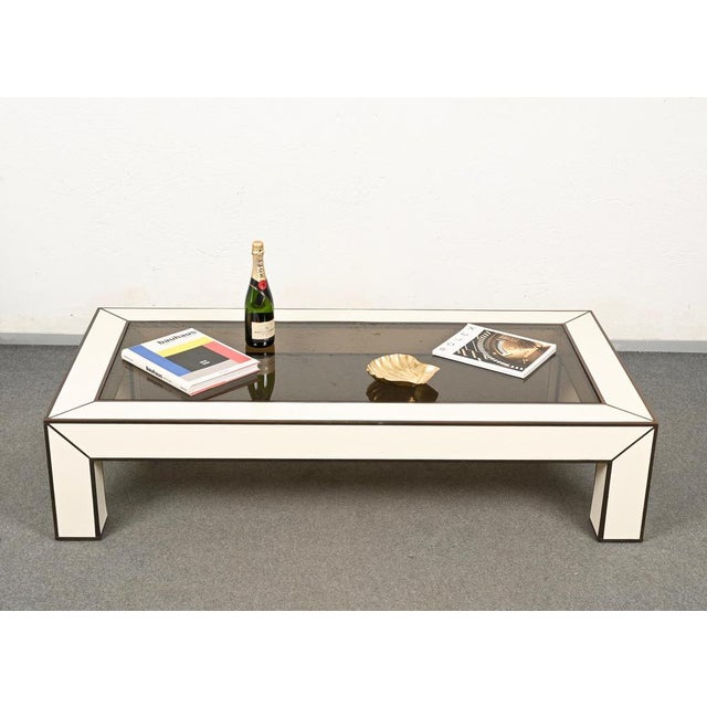 Mid-Century Italian Brass & White Formica Coffee Table, 1970s For Sale - Image 16 of 18