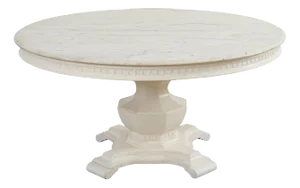 Neoclassical Style Round Marble Top Pedestal Center Table