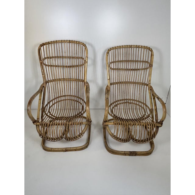 Wicker Armchairs, 1960s, Set of 2, in Good conditions. Designed 1960 to 1969