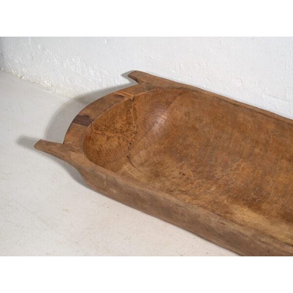 Wood Antique Wabi-Sabi Wooden Bowl For Sale - Image 7 of 11