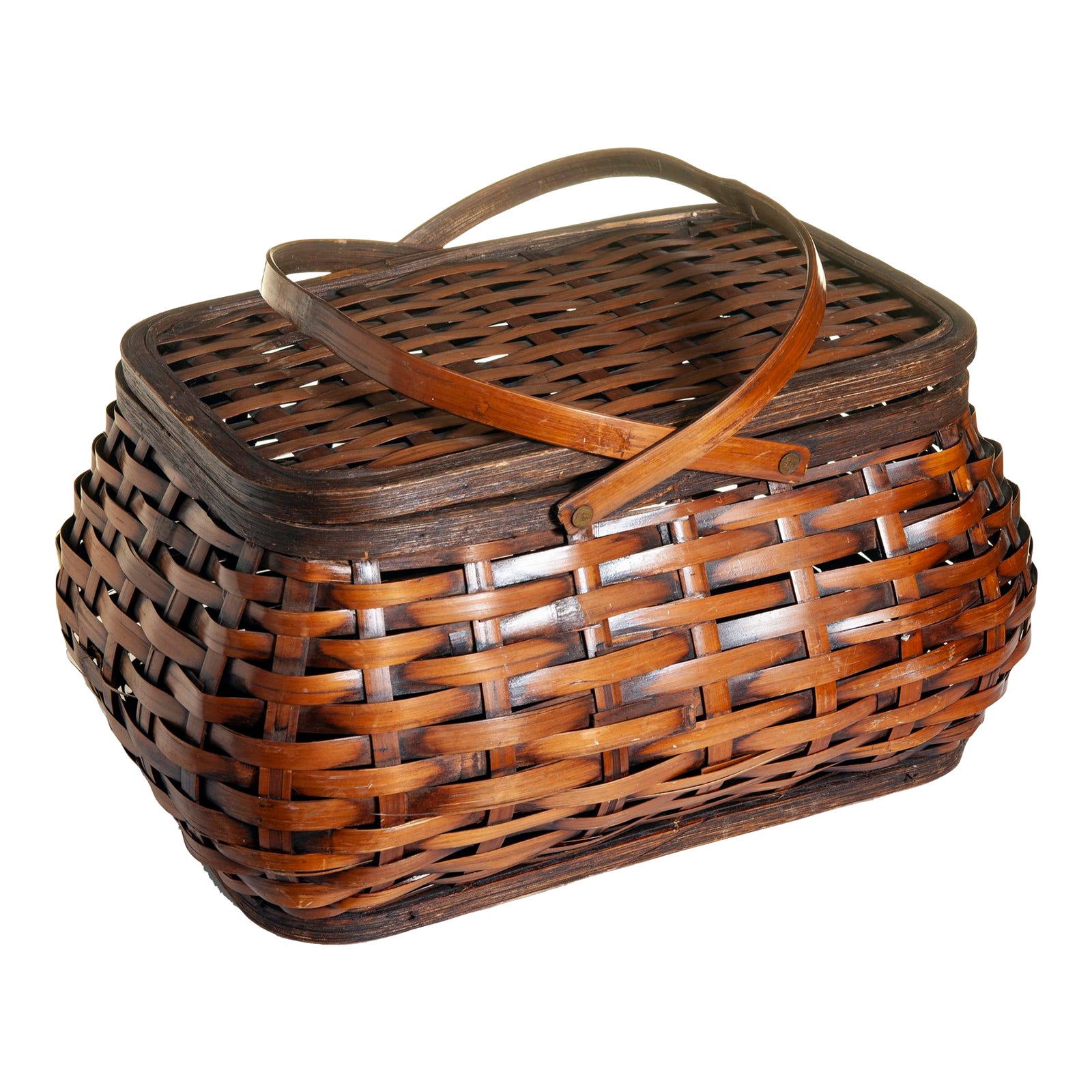 Vintage Japanese Bamboo Picnic Basket Chairish