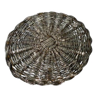 EL 03 Placemat in Metal-Plated Hand-Woven Wicker by Caspal For Sale