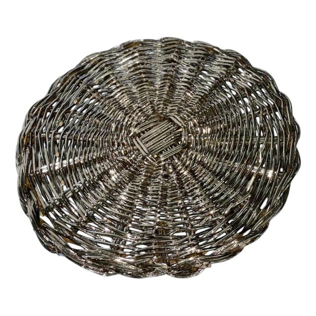 EL 03 Placemat in Metal-Plated Hand-Woven Wicker by Caspal For Sale