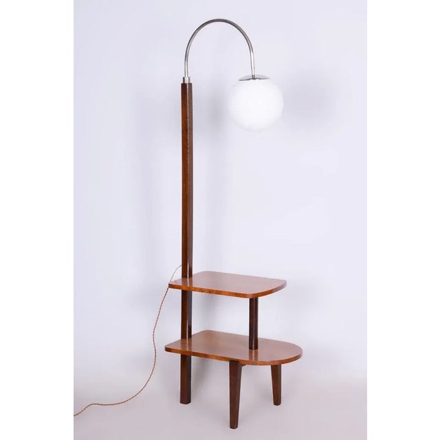 Czech Art Deco Floor Lamp in Walnut attributed to Jindřich Halabala for Up Závody, 1930s For Sale - Image 12 of 12