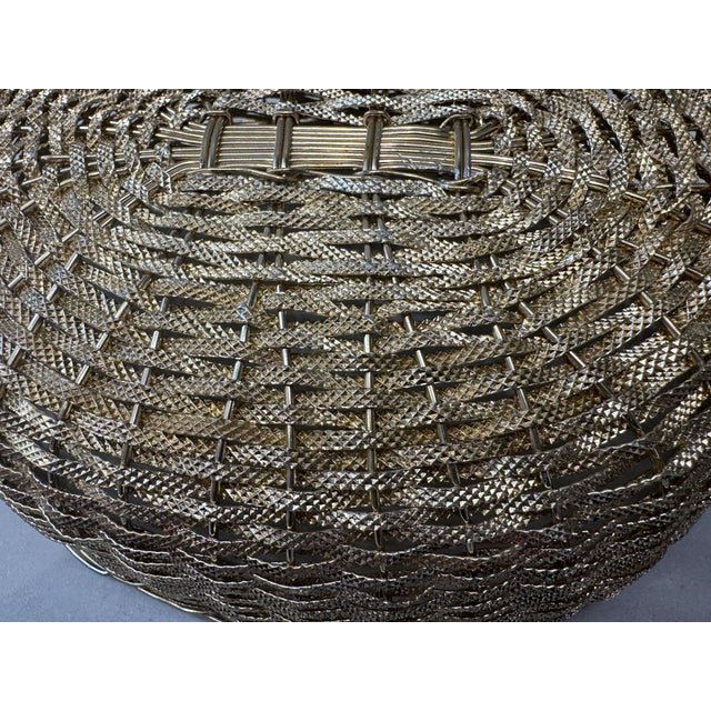 Vintage Oval Silver Handwoven Bread Basket For Sale - Image 4 of 5