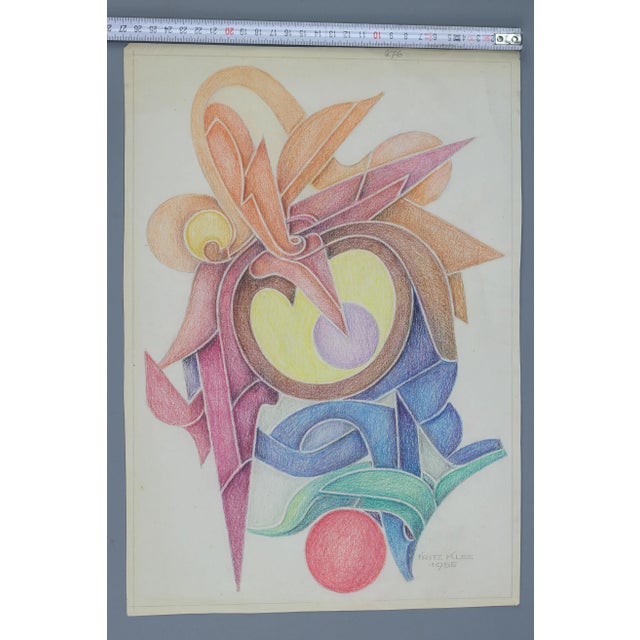 Fritz Klee, Abstract Composition, Germany, 1955, Drawing For Sale - Image 16 of 17