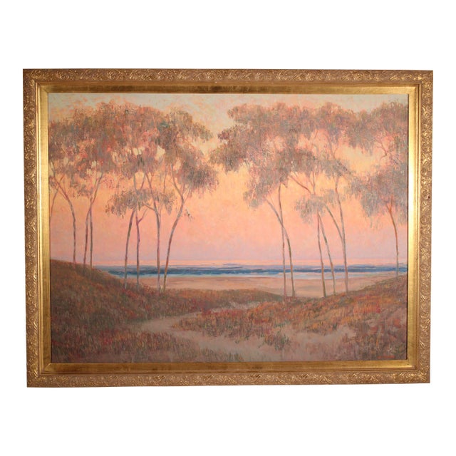 Impressionist Coastal Sunset Painting by William Dorsey (1942-2019) For Sale