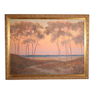 Impressionist Coastal Sunset Painting by William Dorsey (1942-2019)