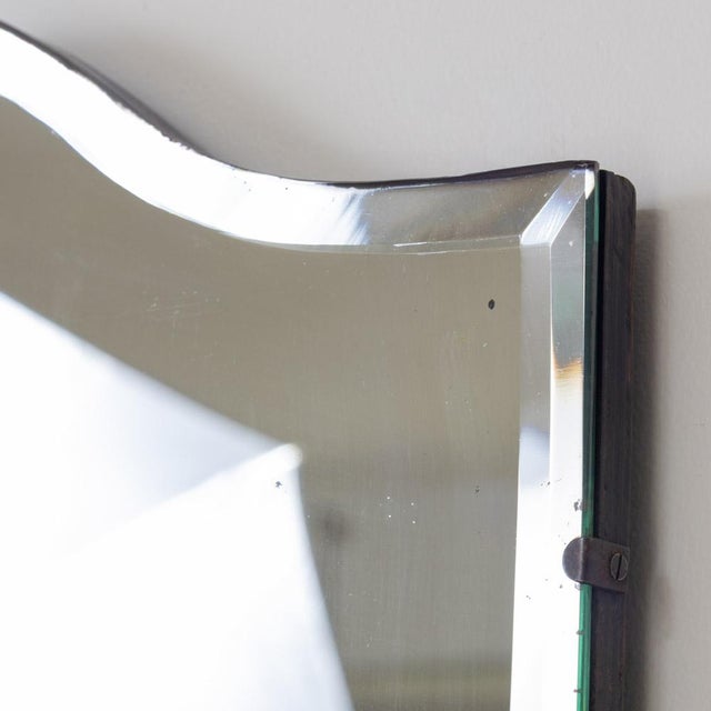 Wood 1940s French Shield Mirror For Sale - Image 7 of 9