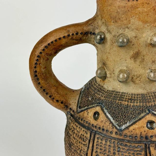 Brown Signed, Vintage Mid Century Modern Ceramic Lidded Pitcher by Tom Hill For Sale - Image 8 of 12