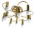 Mid-Century Modern Space Age 10-Light Brass Ceiling Lamp by Honsel Leuchten for Sölken Leuchten, Germany, 1970s For Sale