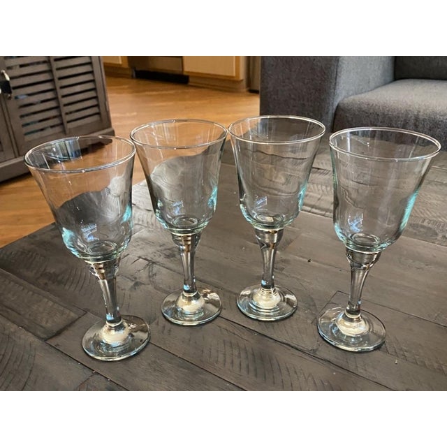 1930s Pasabahce Tulip Shape Water Goblets- Set of 4 For Sale - Image 4 of 7