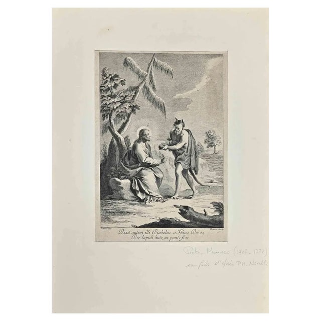 Pietro Monaco, Pan with Cristo, Woodcut Print, 18th Century For Sale