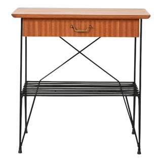 Scandinavian Mahogany and Iron Rolf Bedside Table from Ikea, 1961 For Sale