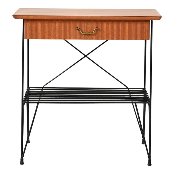 Scandinavian Mahogany and Iron Rolf Bedside Table from Ikea, 1961 For Sale