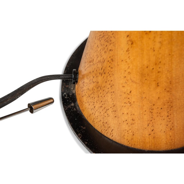 Mid-Century Post Modern Memphis-Style 'Ufo' Adjustable Halogen Table Desk Lamp W/ Oak Base, C. 1980s For Sale - Image 16 of 17