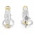 Contemporary 14K Two-Toned Gold Round and Princess Cut Diamond Earrings (0.5 cttw, H-I Color, SI2-I1 Clarity) For Sale - Image 3 of 4