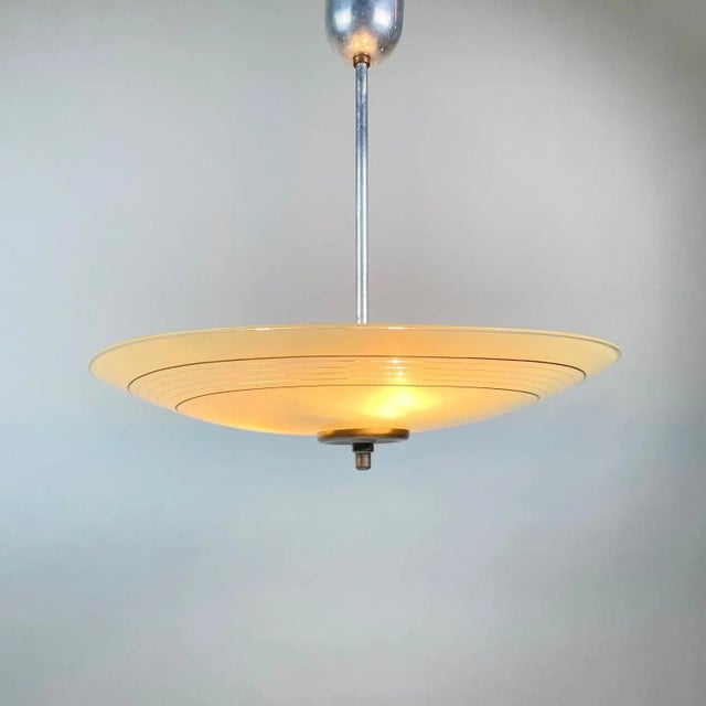 Mid-Century Modern Mid-Century Glass Pendant from Napako, Czechoslovakia, 1960s For Sale - Image 3 of 10
