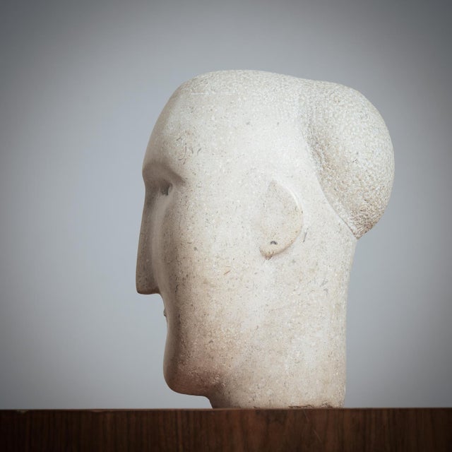 Modernist Bust Sculpture, 1980s, Sandstone For Sale - Image 6 of 15