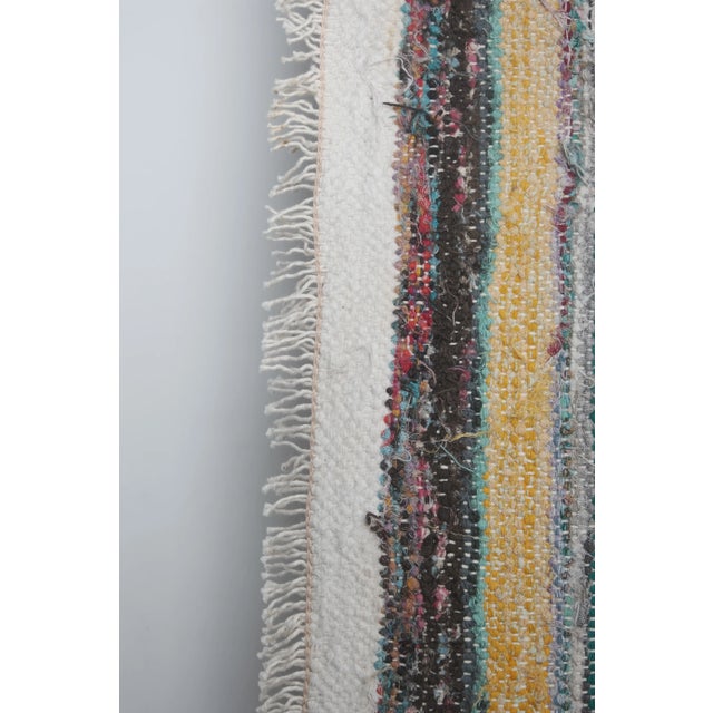 1960s Vintage Striped Turkish Flat-Weave Kilim Rag 13'1'' X 13'2'' For Sale - Image 11 of 13