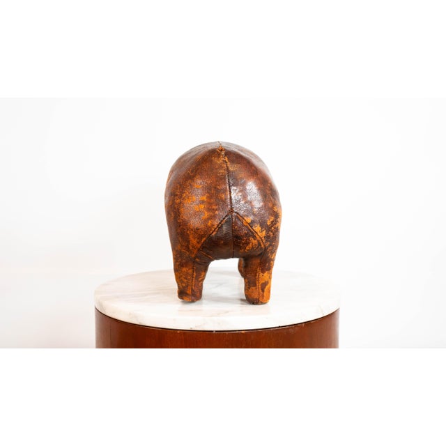 1970s Vintage Dimitri Omersa Leather Pig Footstool For Sale - Image 12 of 17