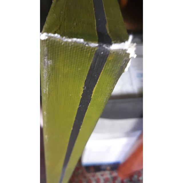 Textile 2013 "Black Olive" Modernist Style Abstract Acrylic Painting by Jo Merit For Sale - Image 7 of 8