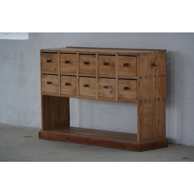 Antique Danish Pine Apothecary Cabinet or Console, 1850s-1880s For Sale - Image 12 of 16