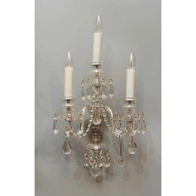 Theresian Wall Lamps with Crystal Trimmings, Set of 2 For Sale - Image 4 of 11