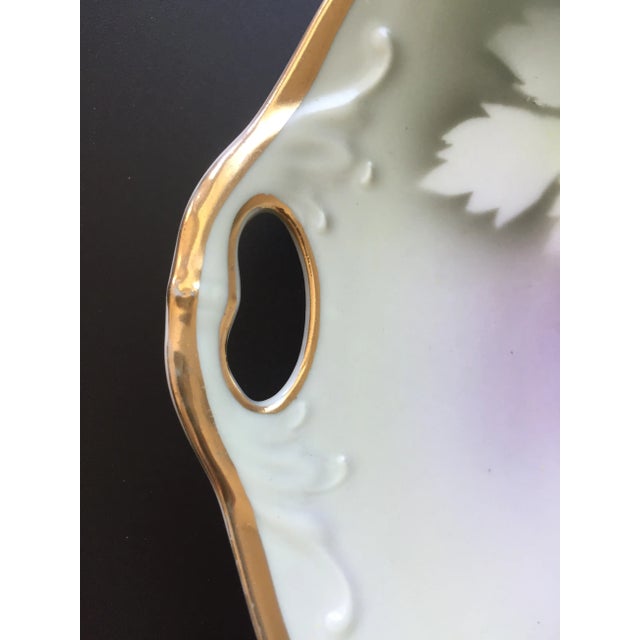 Ceramic Vintage German Porcelain Oriental Lily Cookie Cake Serving Plate For Sale - Image 7 of 13